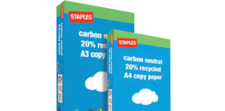 Carbon Neutral paper shows Staples duty to sustainability.